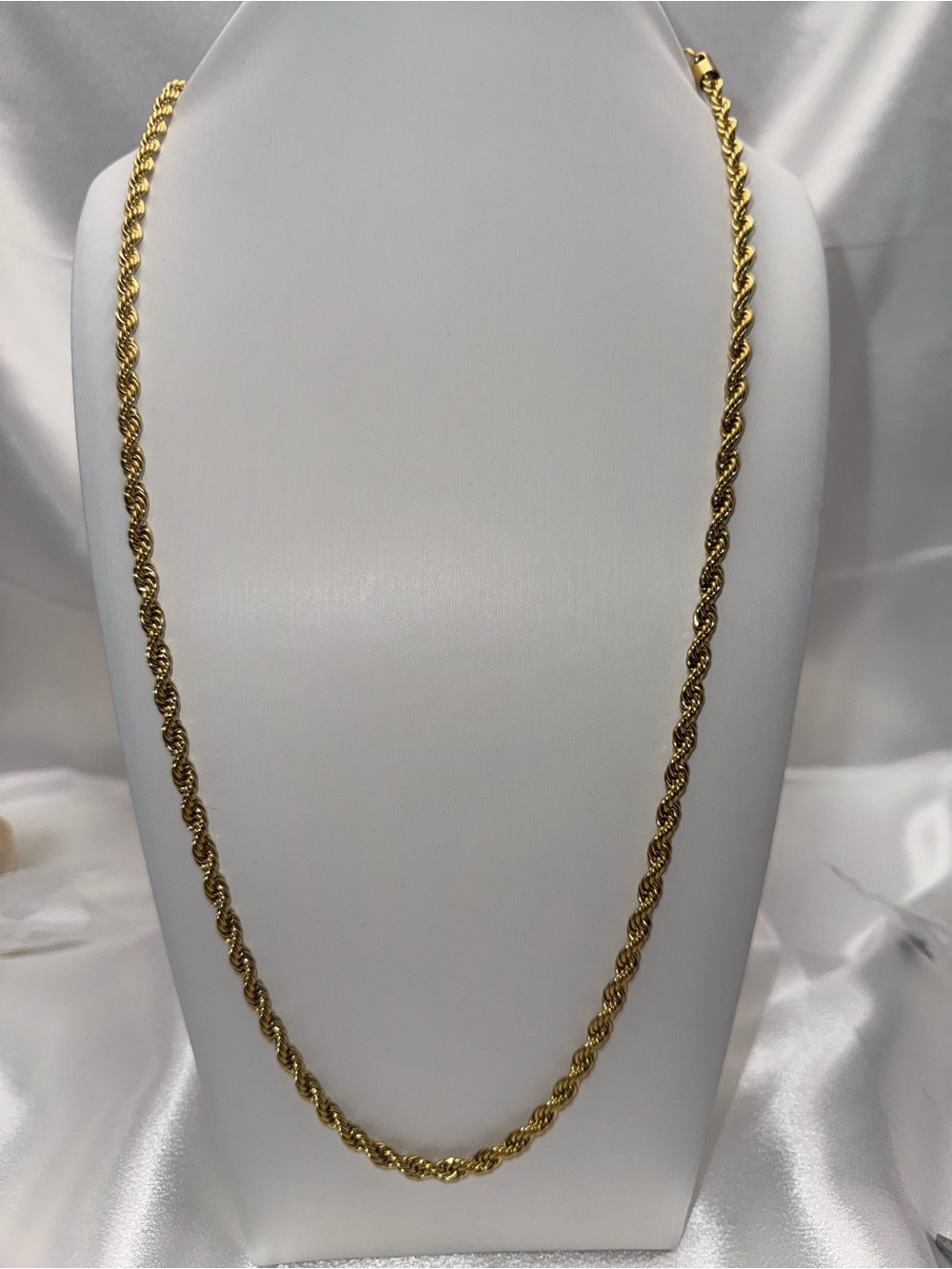30” 18K Gold Dipped Stainless Steel Rope Chain – 4.5mm